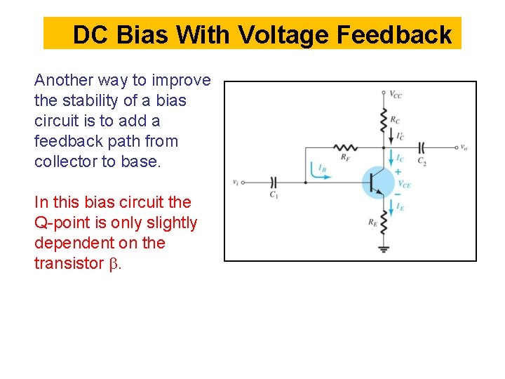 DC Bias With Voltage Feedback Another way to improve the stability of a bias