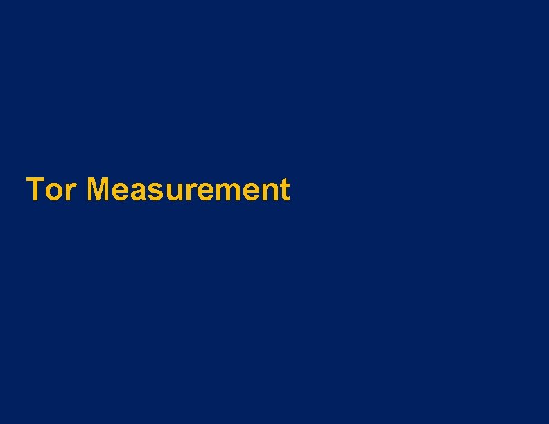 Tor Measurement 