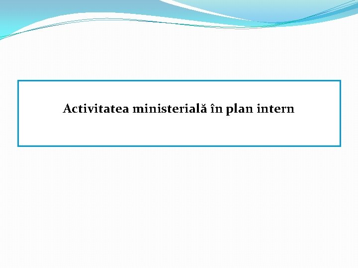 Activitatea ministerială în plan intern 