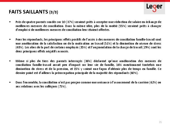 FAITS SAILLANTS (3/3) § Près de quatre parents sondés sur 10 (37%) seraient prêts FAITS SAILLANTS (3/3) § Près de quatre parents sondés sur 10 (37%) seraient prêts