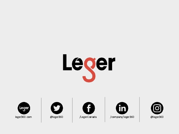 leger 360. com @leger 360 /Leger. Canada /company/leger 360 @leger 360 leger 360. com @leger 360 /Leger. Canada /company/leger 360 @leger 360