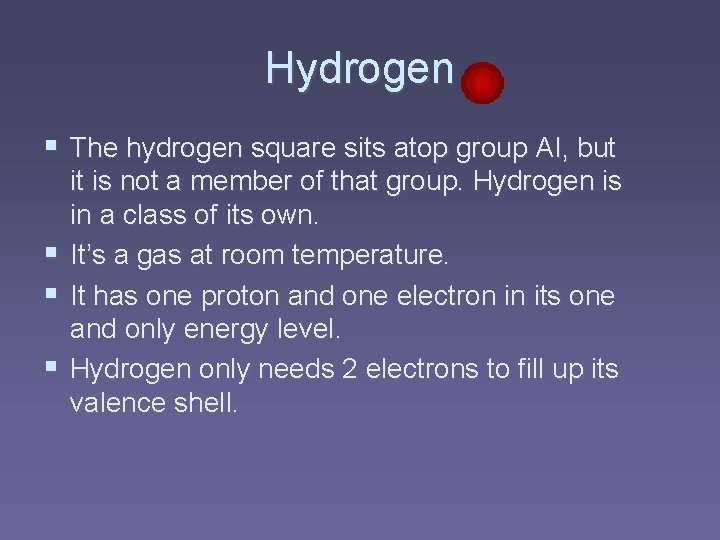 Hydrogen § The hydrogen square sits atop group AI, but it is not a