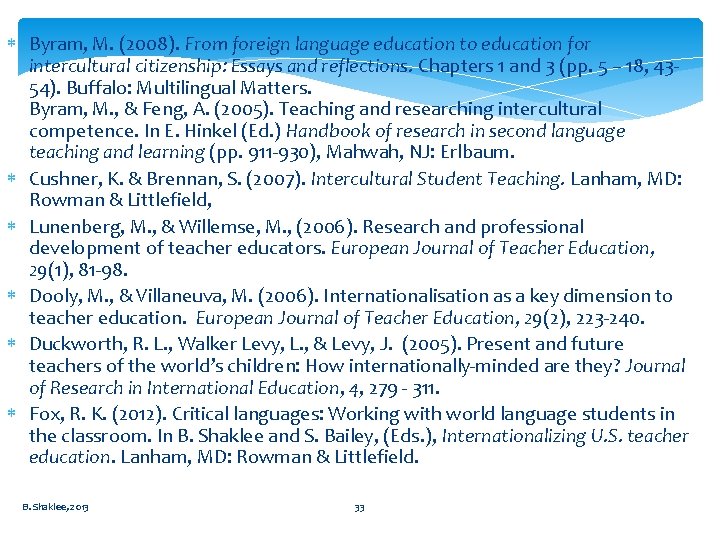  Byram, M. (2008). From foreign language education to education for intercultural citizenship: Essays