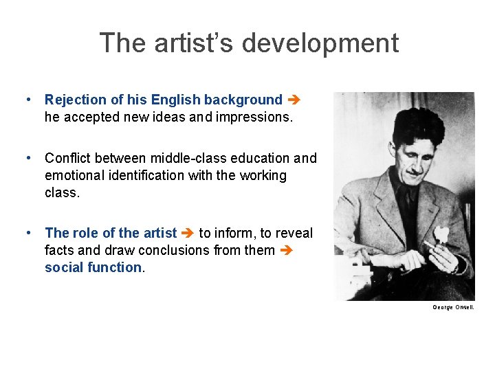  The artist’s development • Rejection of his English background he accepted new ideas