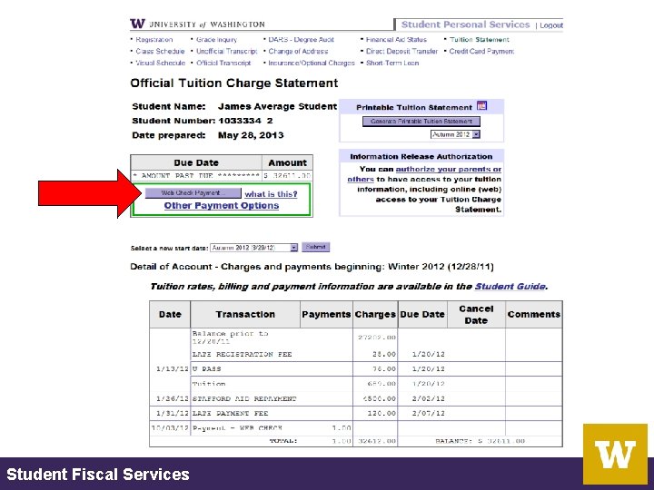 Student Fiscal Services 