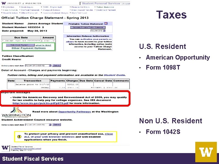 Taxes U. S. Resident • American Opportunity • Form 1098 T Non U. S.