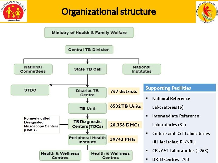 Organizational structure Supporting Facilities § National Reference Laboratories (6) § Intermediate Reference Laboratories (31)