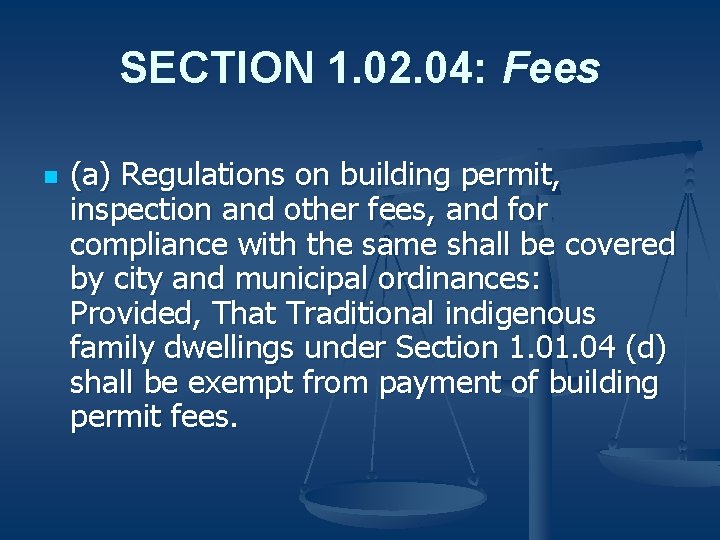 SECTION 1. 02. 04: Fees n (a) Regulations on building permit, inspection and other