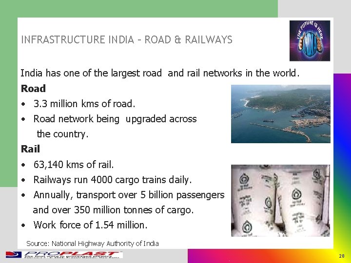 INFRASTRUCTURE INDIA – ROAD & RAILWAYS India has one of the largest road and