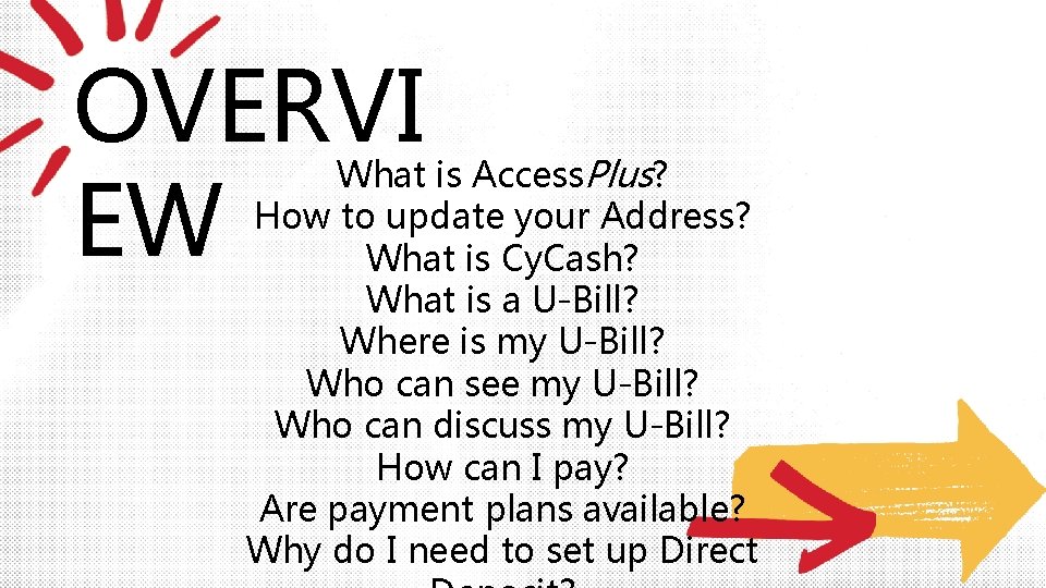 OVERVI EW What is Access. Plus? How to update your Address? What is Cy.