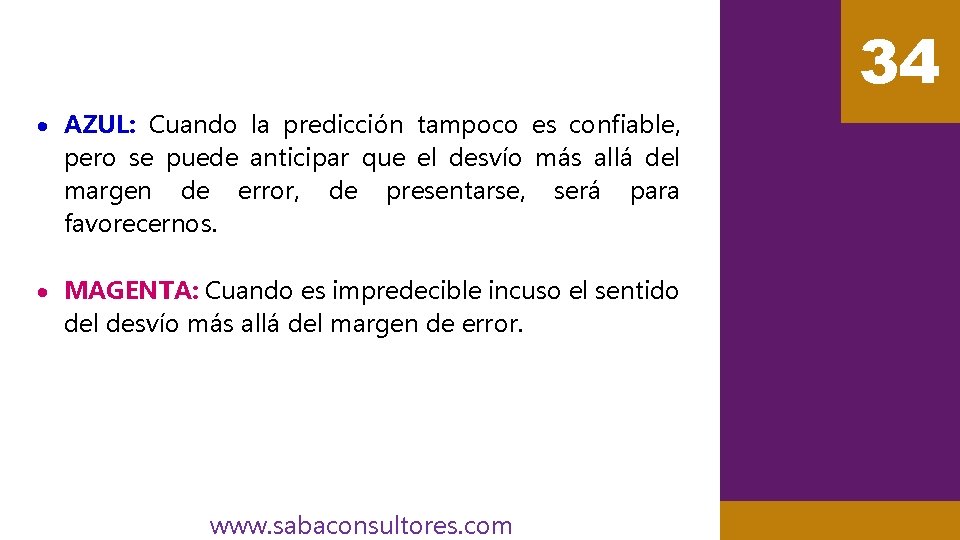 34 AZUL: Cuando la predicción tampoco es confiable, pero se puede anticipar que el