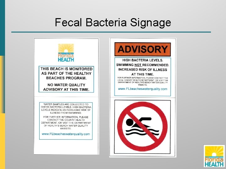 Fecal Bacteria Signage 20 