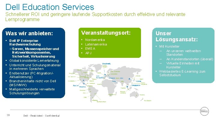 Dell Education Services Schnellerer ROI und geringere laufende Supportkosten durch effektive und relevante Lernprogramme