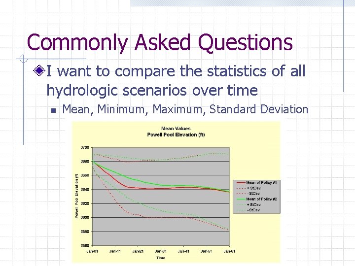Commonly Asked Questions I want to compare the statistics of all hydrologic scenarios over