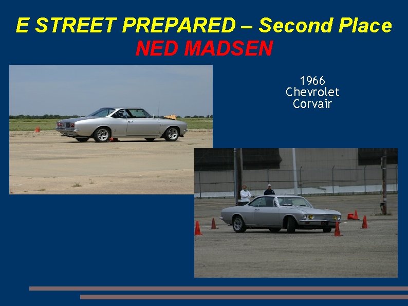 E STREET PREPARED – Second Place NED MADSEN 1966 Chevrolet Corvair 