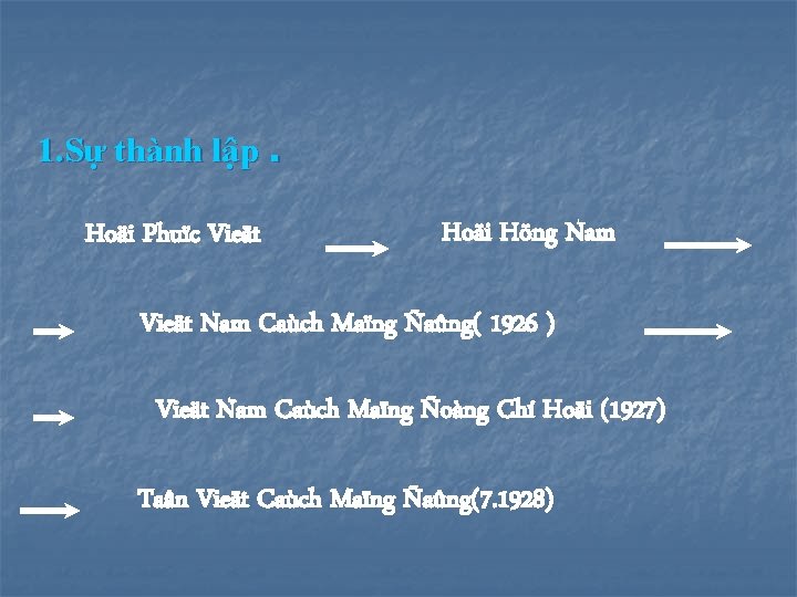 1. Sự thành lập. Hoäi Phuïc Vieät Hoäi Höng Nam Vieät Nam Caùch Maïng