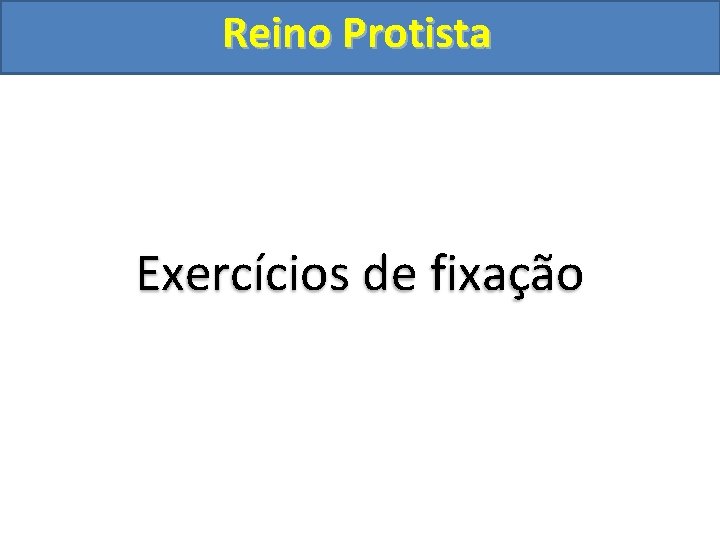 Reino Protista Exercícios de fixação 