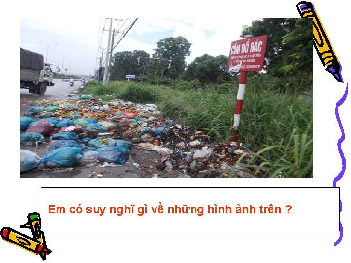 Em có suy nghĩ gì về những hình ảnh trên ? 