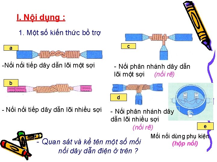 I. Nội dụng : 1. Một số kiến thức bổ trợ c a -Nối