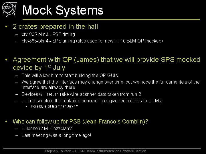 Mock Systems • 2 crates prepared in the hall – cfv-865 -blm 3 -