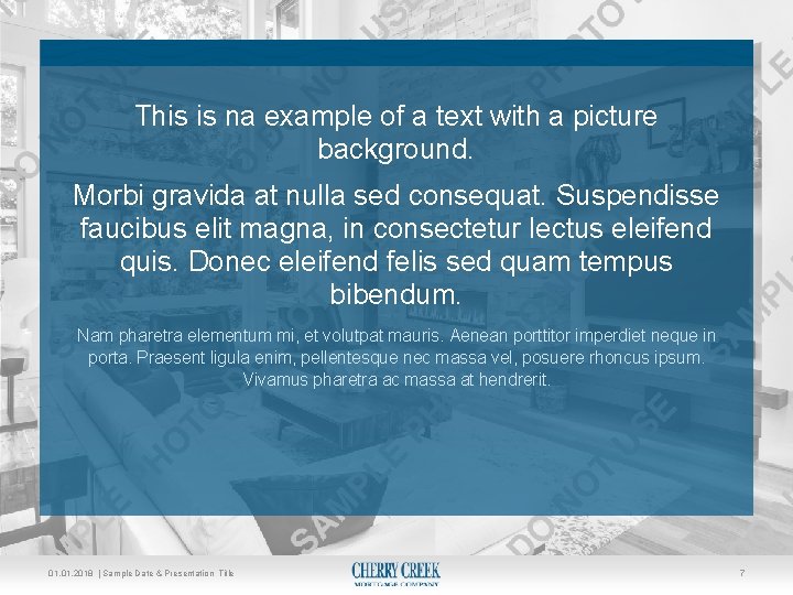 This is na example of a text with a picture background. Morbi gravida at