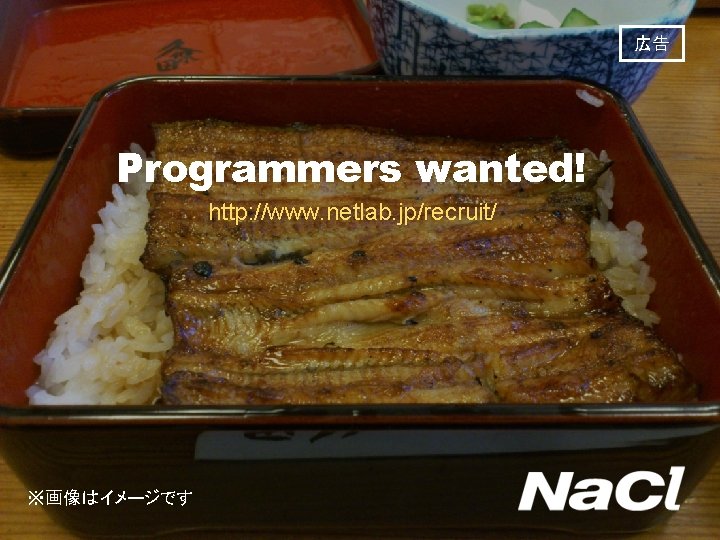 広告 Programmers wanted! http: //www. netlab. jp/recruit/ ※画像はイメージです 