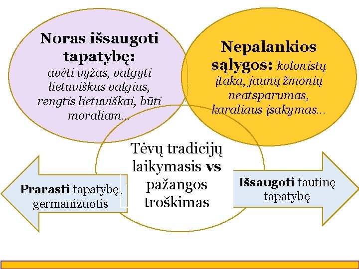 Noras išsaugoti tapatybę: avėti vyžas, valgyti lietuviškus valgius, rengtis lietuviškai, būti moraliam. . .