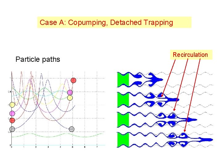 Case A: Copumping, Detached Trapping Particle paths Recirculation 