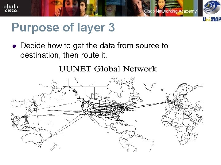Purpose of layer 3 l Decide how to get the data from source to Purpose of layer 3 l Decide how to get the data from source to