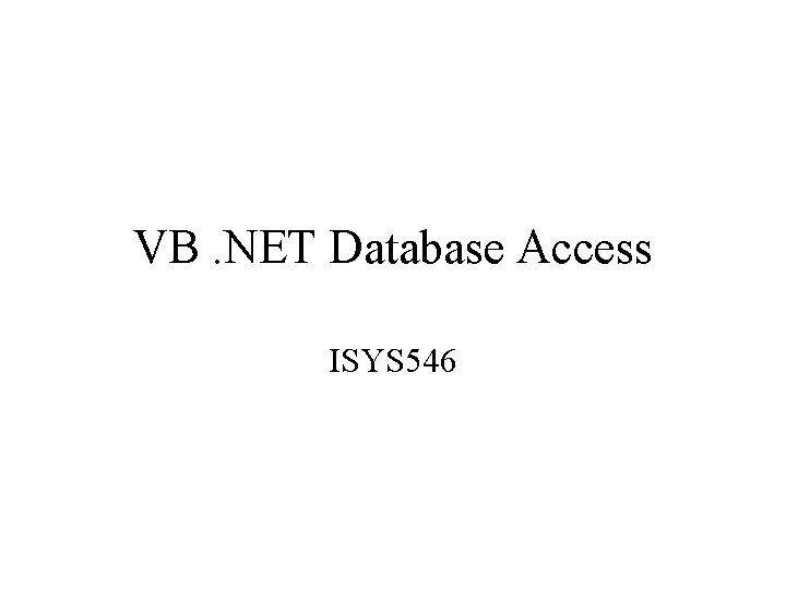 VB.Net DAL Generator for SQL Server and MS Access