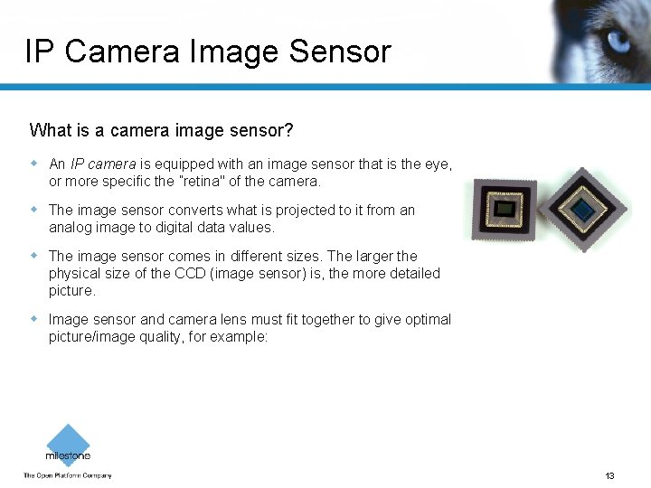 IP Camera Image Sensor What is a camera image sensor? An IP camera is