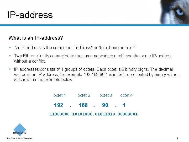 IP-address What is an IP-address? An IP-address is the computer’s "address" or ”telephone number”.