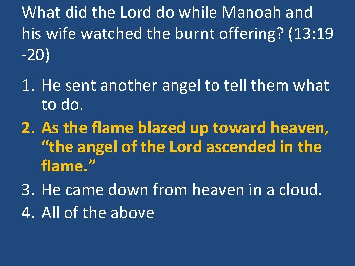 What did the Lord do while Manoah and his wife watched the burnt offering?