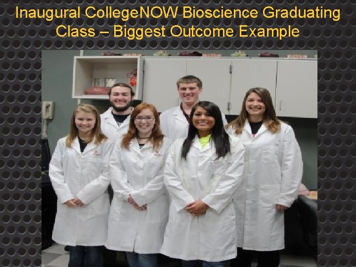 Inaugural College. NOW Bioscience Graduating Class – Biggest Outcome Example 