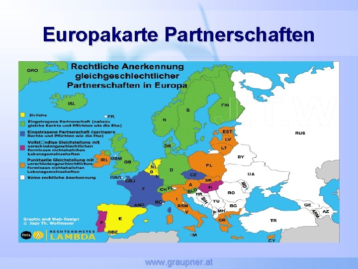Europakarte Partnerschaften www. graupner. at 