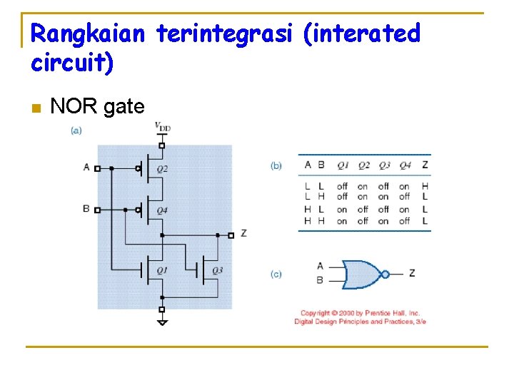 Rangkaian terintegrasi (interated circuit) n NOR gate 