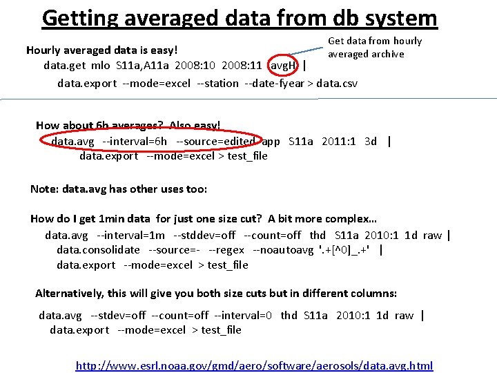 Getting averaged data from db system Get data from hourly Hourly averaged data is