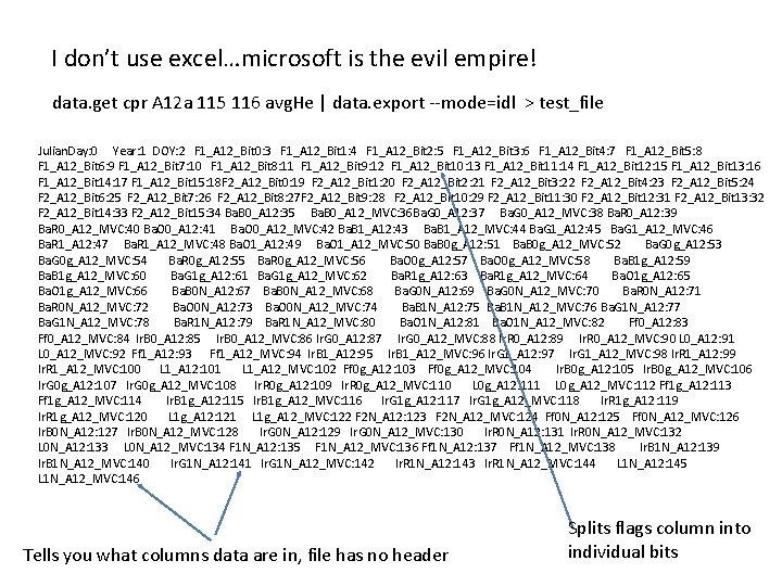 I don’t use excel…microsoft is the evil empire! data. get cpr A 12 a