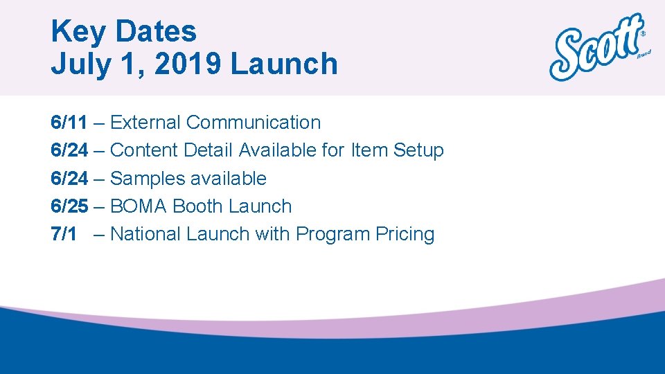 Key Dates July 1, 2019 Launch 6/11 – External Communication 6/24 – Content Detail