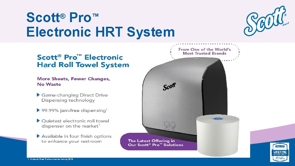 Scott® Pro™ Electronic HRT System 1. Kimberly-Clark Professional lab testing, 2019 