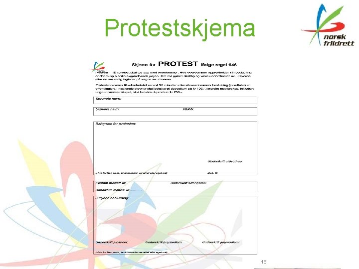 Protestskjema 18 