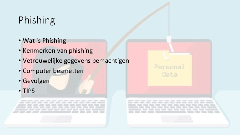 Phishing • Wat is Phishing • Kenmerken van phishing • Vetrouwelijke gegevens bemachtigen •