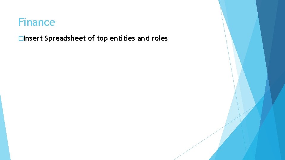 Finance �Insert Spreadsheet of top entities and roles 