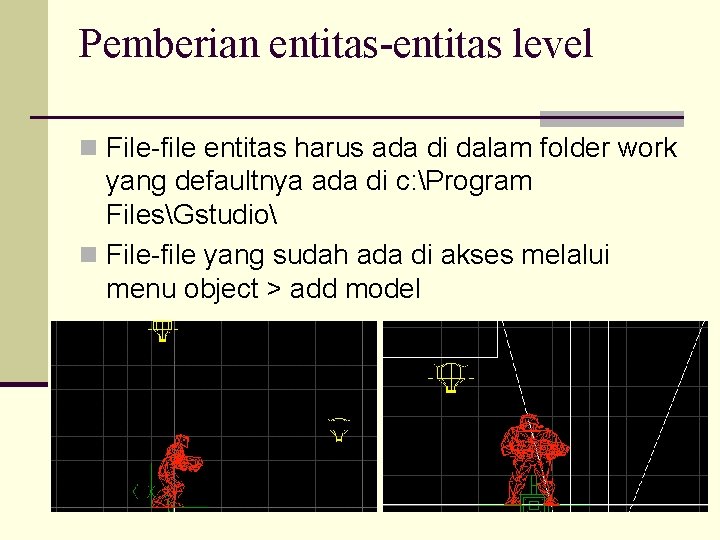 Pemberian entitas-entitas level n File-file entitas harus ada di dalam folder work yang defaultnya
