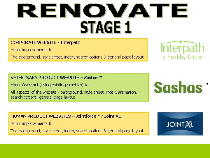 CORPORATE WEBSITE - Interpath Minor improvements to: The background, style sheet, index, search options