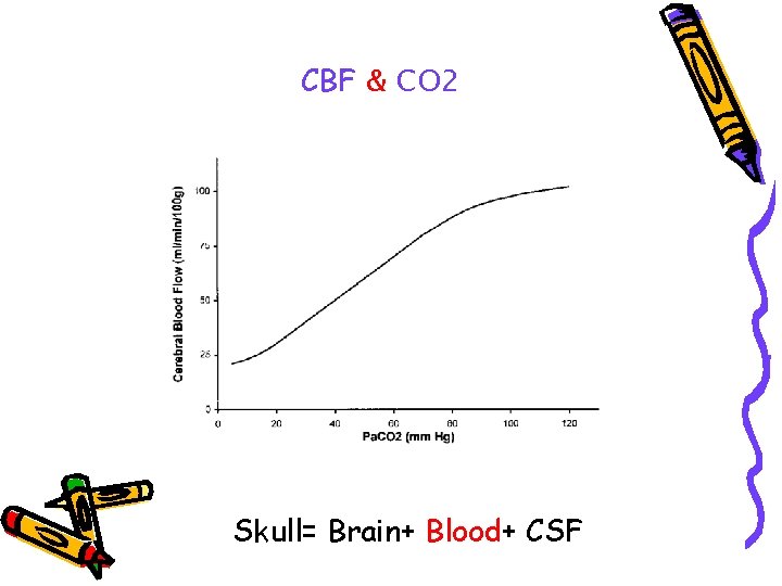 CBF & CO 2 Skull= Brain+ Blood+ CSF 
