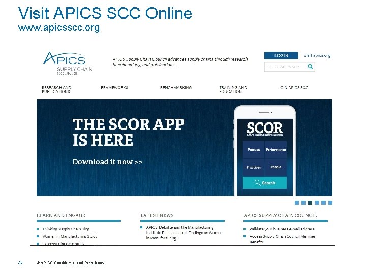 Visit APICS SCC Online www. apicsscc. org 34 © APICS Confidential and Proprietary 