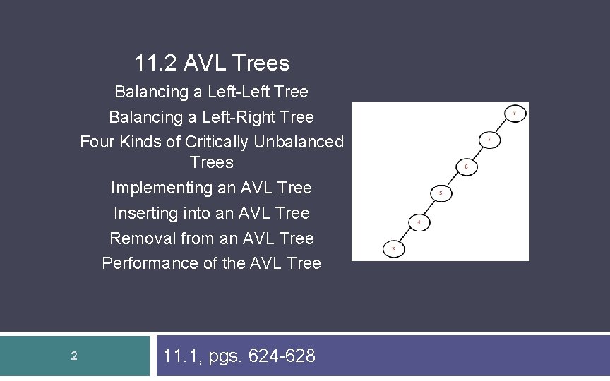 11. 2 AVL Trees Balancing a Left-Left Tree Balancing a Left-Right Tree Four Kinds 11. 2 AVL Trees Balancing a Left-Left Tree Balancing a Left-Right Tree Four Kinds