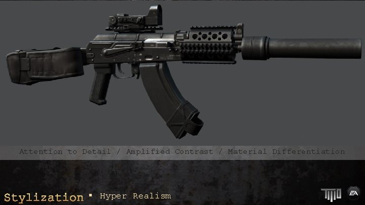 Attention to Detail / Amplified Contrast / Material Differentiation Stylization § Hyper Realism 