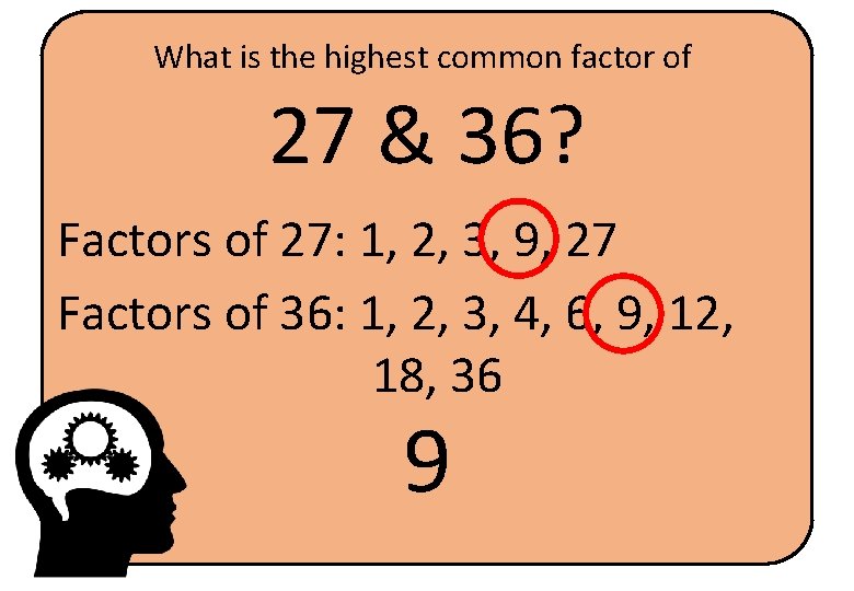 What is the highest common factor of 27 & 36? Factors of 27: 1,